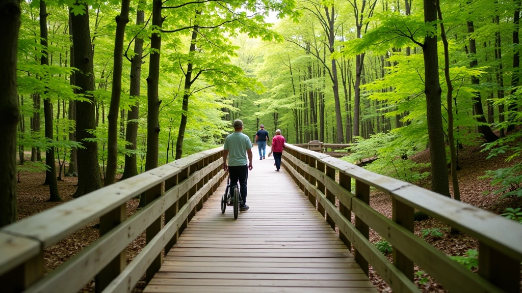 Accessible Trails showing different boardwalk surfaces and mobility considerations for various needs