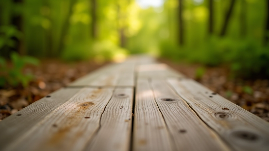 Close-up detail of composite boardwalk surface texture showing non-slip pattern