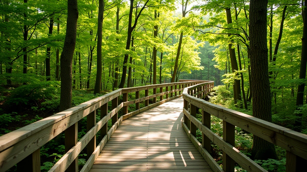 Maple Ridge Boardwalk Loop showing gentle terrain and scenic overlook