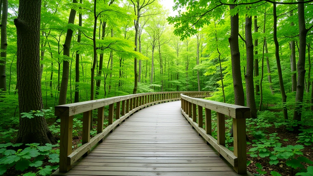 Maple Ridge Boardwalk Loop winding through mature maple canopy